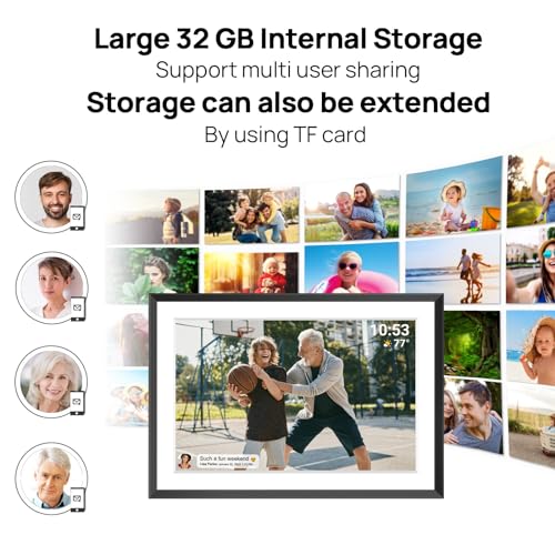 Image of Akimart 32GB 10.1 Inch Digital Photo Frame 1280x800 IPS LCD Touch Screen,Smart WiFi Digital Picture Frame, Auto-Rotate Portrait and Landscape, Share Moments Instantly via Frameo App from Anywhere