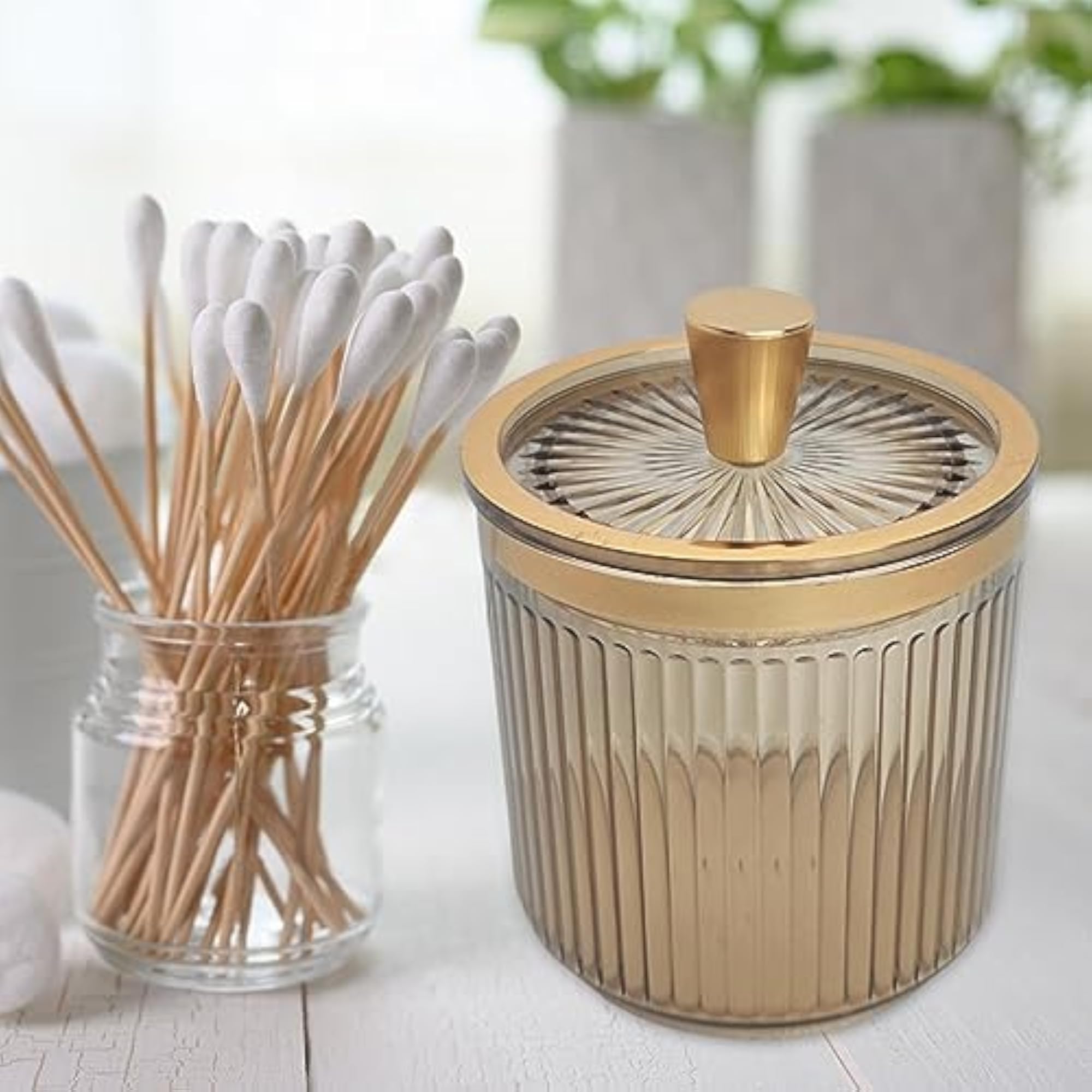 Multifunctional Makeup Cotton Swab Ball Holder Jar