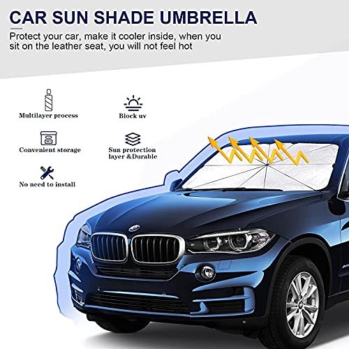 Image of NEWKIBOU Car Sun Shade, Folding Windshield Protector with Anti UV Rays, Universal Fit for Most Vehicles