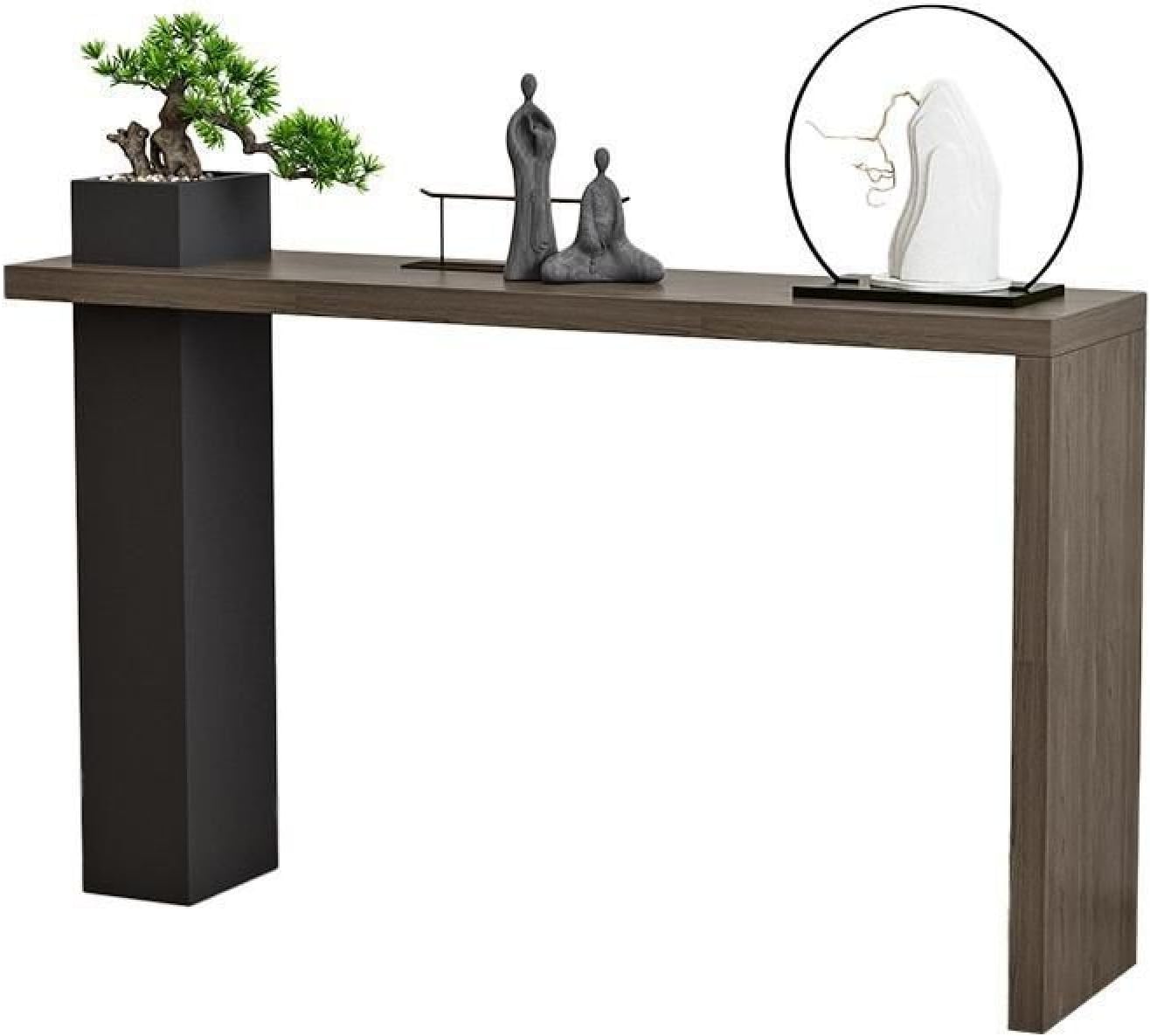 Modern Console Table with Planter Box, 40 inch Narrow Accent Table Wood Console Table for Entryway Hallway or Living Room, Oak