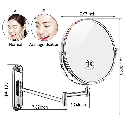 Miroir grossissant de vanité pour un rasage et maquillage précis