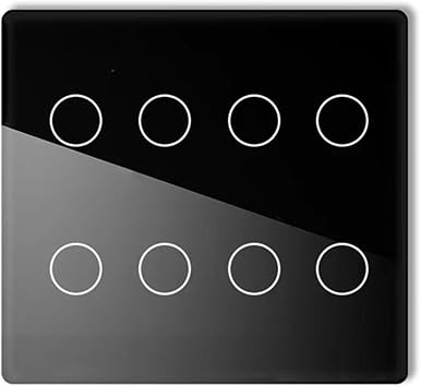 Tuya Brazil 4X4 Smart Life WiFi Wall Light Switch 4/6/8Gang Touch Sensor Glass Panel Remote Control Voice Control Black 8 Gang