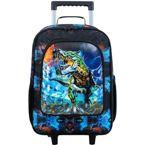Image of CCJPX Kids Suitcases for Boys, Cute Dinosaur Luggage Rolling with Wheels, kids carry on luggage for Children Toddler Elementary(Black)