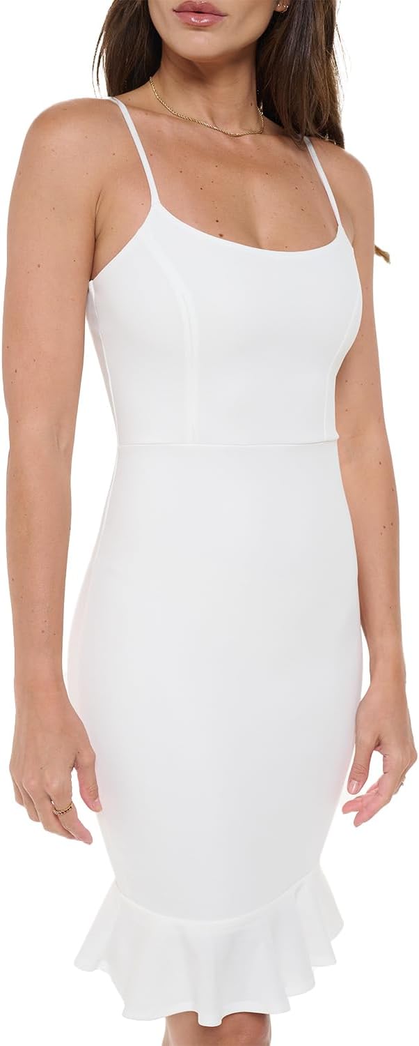 Stylish FABRIC Women's Sleeveless Mini Cocktail Dress, Spagetti Strap Bodycon Sexy Going Out Party Formal, Spring Summer 2024