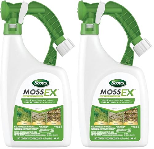 Scotts MossEx 3-in-1 Ready Spray,Kills Moss,Algae and Lichens,Fast Acting,Use on Lawns,Roofs,and...