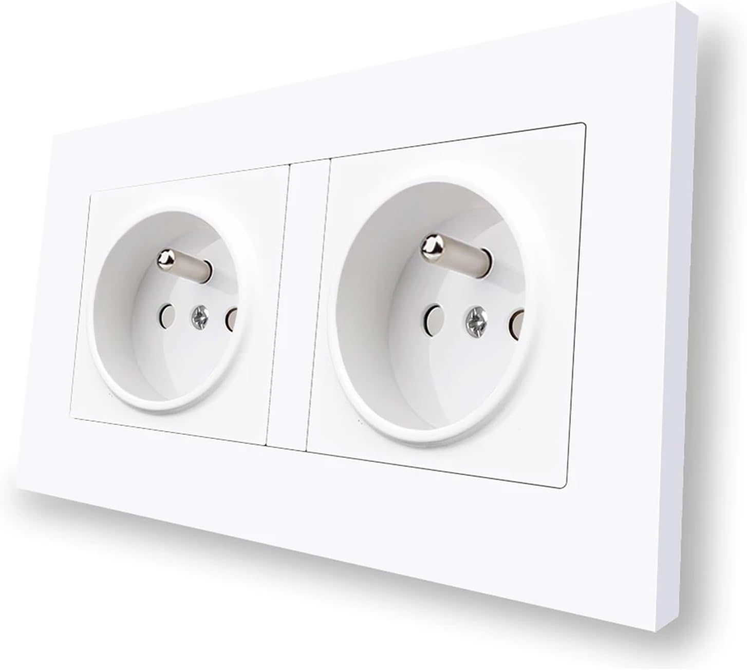 French Standard Socket, France/Poland/Belgium Wall Embedded for Home, with USB Charger Ports Dual 16A Power Outlet(Socket (NO USB))