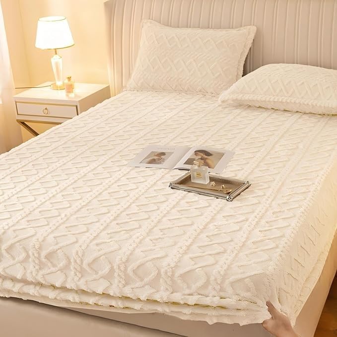 Housse de matelas respirante et anti-dérapante en velours doux King
