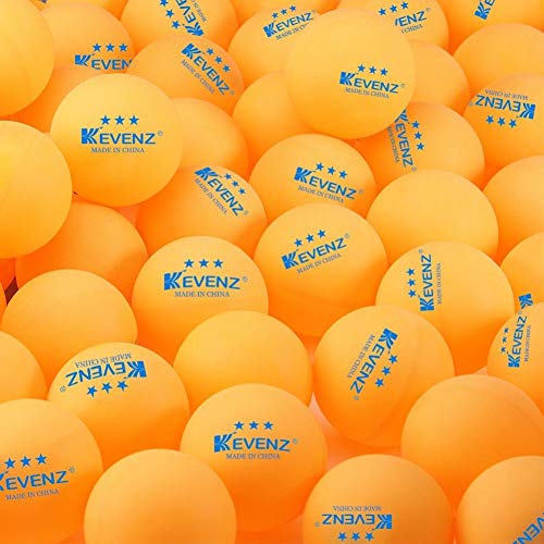KEVENZ 144-Pack 3-Star 40mm Table Tennis Balls,Advanced Training Ping Pong Balls (Practice ping-Pong Ball,Orange)