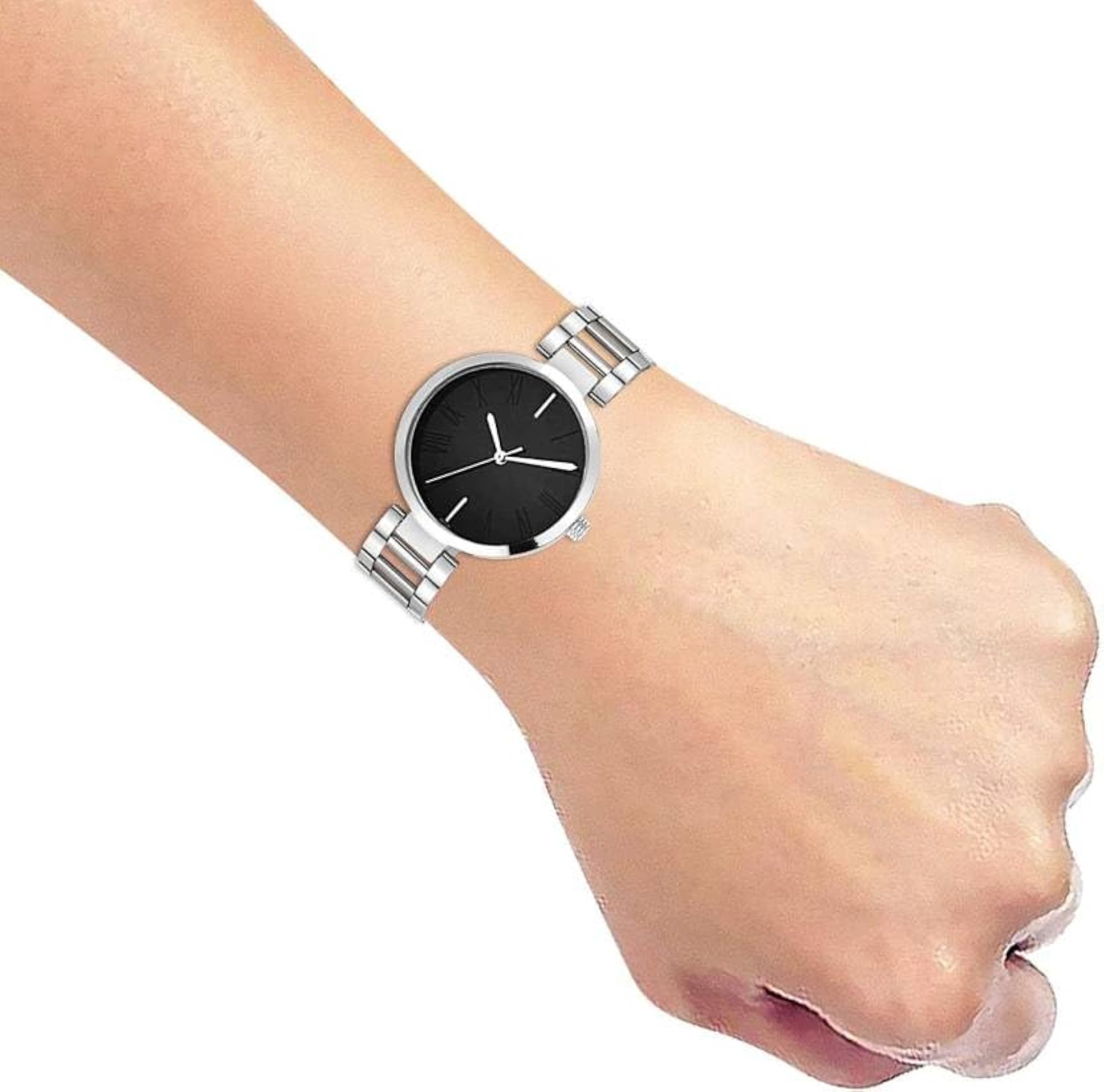 Women's Stylish Analog Watch with Silver Bracelet & Quartz Dial