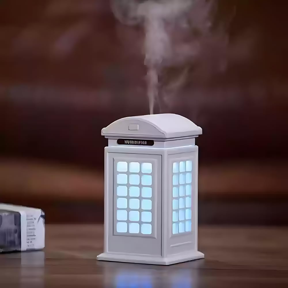 Drumstone ๐๐ ๐๐๐๐ซ๐ฌ ๐๐ฎ๐๐ซ๐๐ง๐ญ๐๐ Air Purifier 300ML Aroma Diffuser in London Telephone Booth Design, Essential Oil Compatible Humidifier & Decorative Gift for Home, Office, Kids & Adults 2