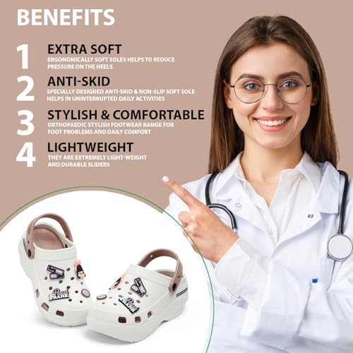 Image of DOCTOR HEALTH SUPER SOFT Stylish and Anti Skid Women Clogs with Cushioned Footwear | Adjustable Strap Clogs | Comfortable | Lightweight | Everyday Wear