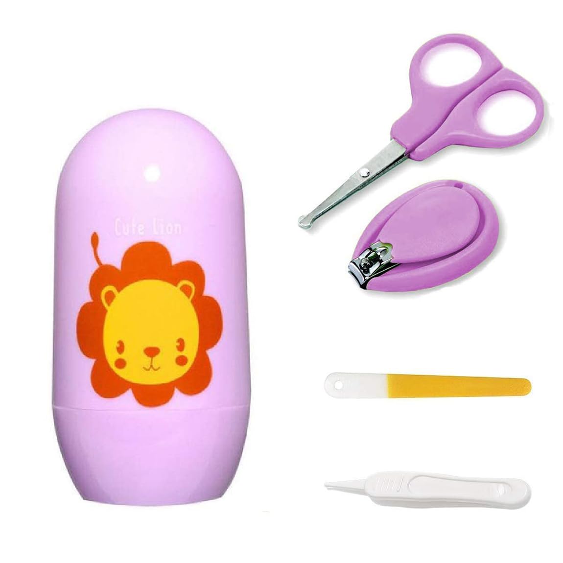 Baby Nail Clipper Safety Cutter Toddler Infant Scissor Manicure Pedicure Care Kit (Set 4) (Multicolor)-image-49