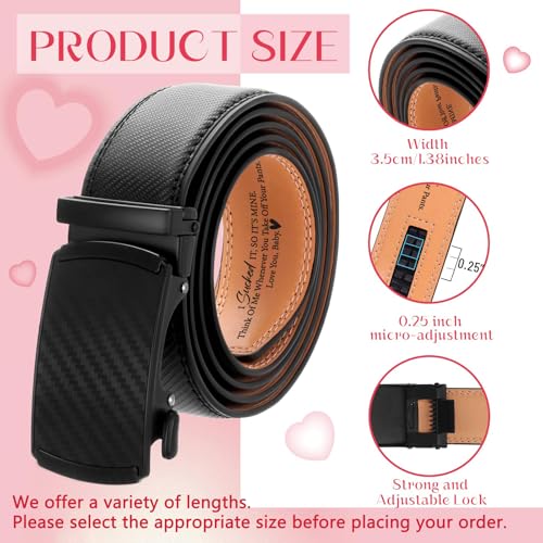 Image of Mens Belt Personalized Engraved I Sucked It So Its Mine Belt Leather Slide Ratchet for Husband Wedding Dress Casual