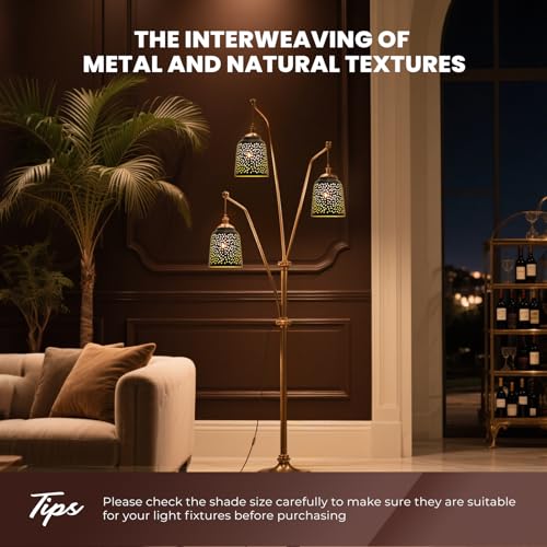 Image of ceiling fan light covers replacements with 1.6 inch Fitter, ALUCSET 5.6 inch Height and 5 inchDiameter, Metal Bell Shaped light fixture cover Fits pendant light shade Chandeliers Wall Sconces Lights