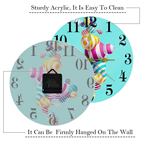 Horloge murale bleue silencieuse 25,4 cm lisible sans bruit