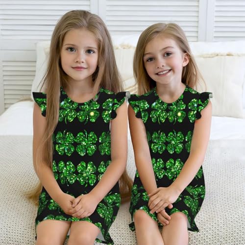 Augenstern Flutter Sleeve Nightgown St-Patricks-Glitter-Shamrock Soft Sleepwear Nightdress4
