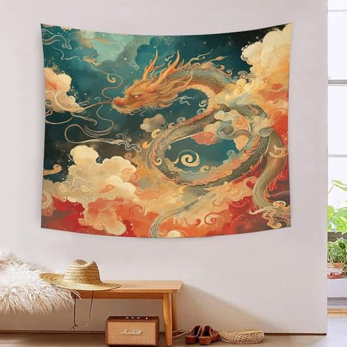 Tapisserie dragon 3D pour habiller un grand mur vide