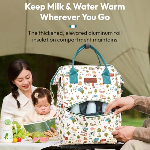 Image of StarAndDaisy Baby Diaper Bag for Mother Travel /Diaper Bags for Mother for Travel with Laptop Pocket, Multi Compartments, Insulated Bottle Pockets, Waterproof, Ultra soft fabric - Animal Print