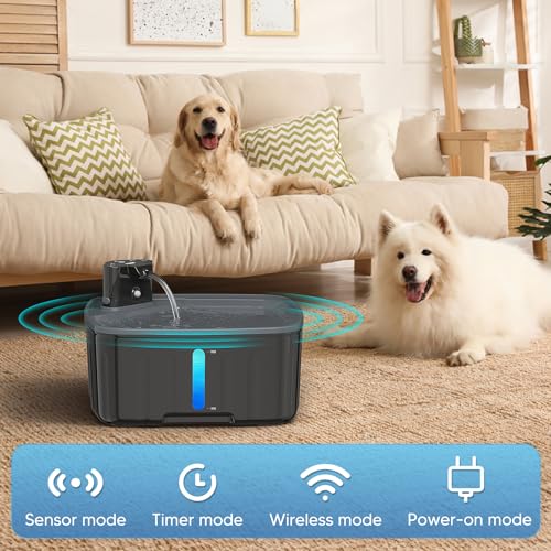 Kenida KEN-G10SMART-BGE Dog Water Fountain Wireless,2.1Gal/8L Large Dog Water Fountain Battery Operated, Dog Fountain Water Bowl With Sensor,Wireless Smart Pump,Timer,Bpa-Free,Ideal For Large Dogs,Multi-Pet Home thumb #2