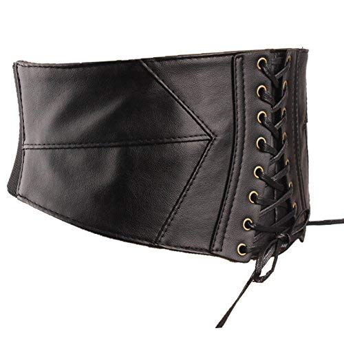 Elastic Corset Cinch Belt Wide Waist Laceup Cinch Belt Tied with Press Stud Botton2