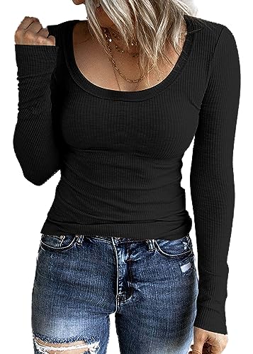 TrendiMax Damen Langarmshirt Rundhals Stretch Pullover Elegant Langarm...