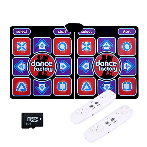 Bolange Double Dance Pads Double Dance Mat Soft con Telecomando TF Card Fitness Indoor