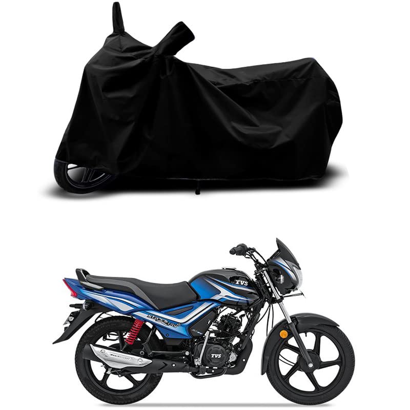 Image of 100% Scratchproof /UV-Rays /Heat Protection /Birds Dropping /Water Resistant /Dust Proof /Waterproof /Bike Scooty Two Wheeler Body Cover Compatible for Star City Plus ES Drum All Varient[Black]