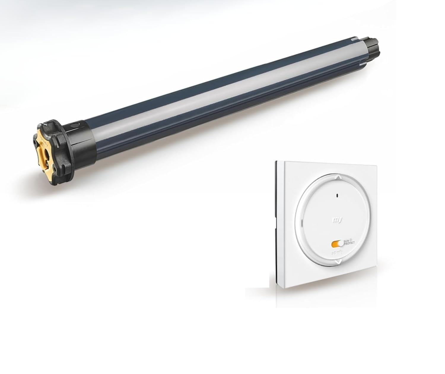 Funk-Rollladenmotor io zur Nachrüstung - Somfy 1246050 - Komplettset, 10 Nm, Austausch-Set für Rollläden, Sanierung und Renovierung, TaHoma Switch kompatibel
