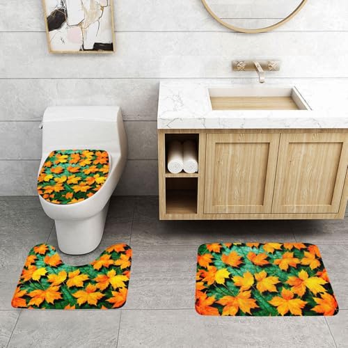 Alfombras de baño antideslizantes de microfibra juego de 3 piezas superabsorbentes 2