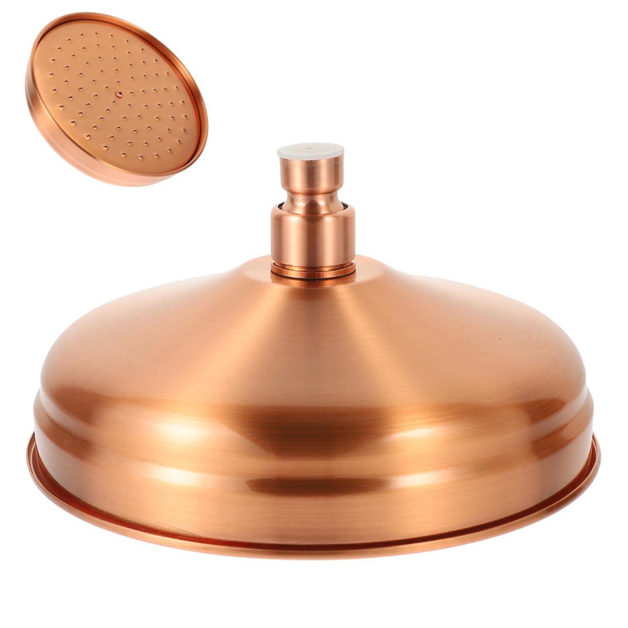 Angoily Soffione Doccia in Rame Antico 8 Pollici Rotondo a Pioggia Con Getti in Silicone Soffione Da Soffitto Per Bagno Facile Installazione E Design Vintage Per Esperienza Relax