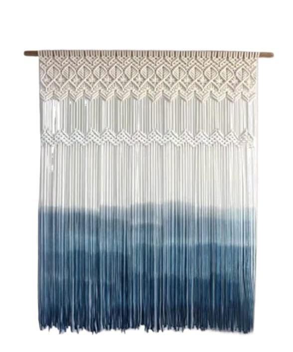 Tapisseries tissées à la main en coton de qualité supérieure bleu 150x130cm