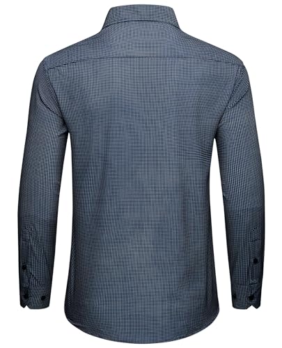 Alimens & Gentle Men's Dress Shirts Wrinkle Free Long Sleeve Shirts Regular Fit Printed Casual Business Button Down Shirt3