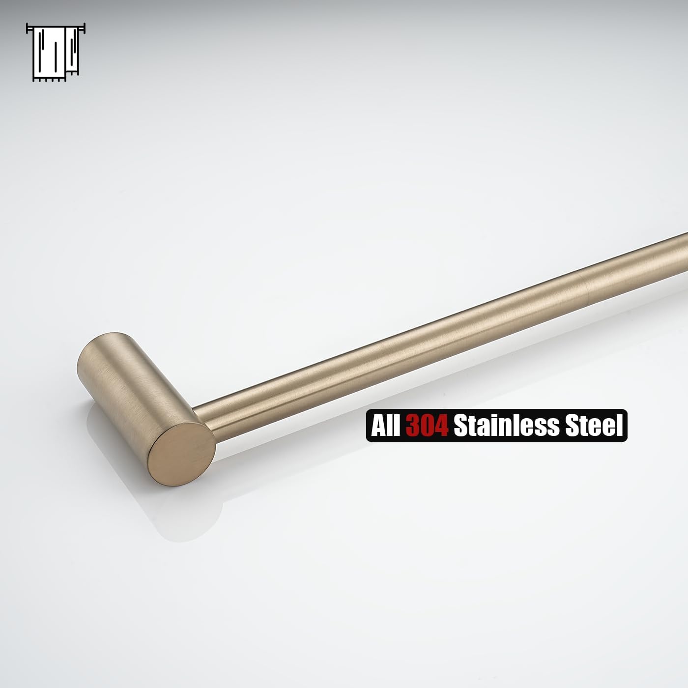 JQK Bath Towel Bar Champagne Bronze, 32.5 Inch 304 Stainless Steel Thicken 0.8mm 2 Pieces Towel Rack Bathroom Wall Mount, Useable Length 30 Inch, TB610L30-CB
