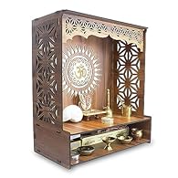 A graceful pooja mandir for home or office will definitely uplift the positive vibrations This spacious puja mandir for home/Office has lot of space for Idols, figurines, bells and diyas, agarbattis etc Foldable Finish Easy To Assemble And Easy To Us...