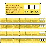 Dunzoom 48 Count Dishwasher Temperature Test Strips 3-Temp 160°f/71℃, 170°f/76.5℃, 180°f/82℃ Bulk Heat Test Labels for Commercial Home Dishwashers Waterproof Adhesive Stickers