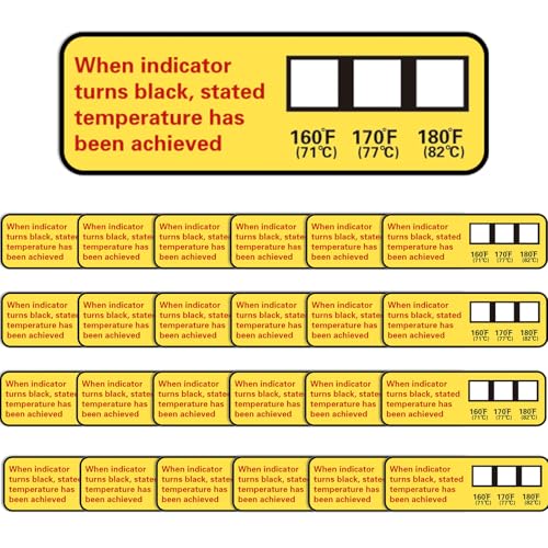 Dunzoom 48 Dishwasher Temp Test Strips 160°F/71°C-180°F/82°C