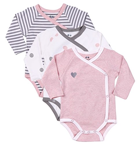 Image of Asher & Olivia Baby Kimono Side Snap 3 Pc Girl Long Sleeve Bodysuit Set