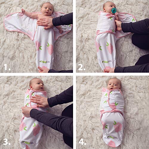 Ziggy Baby Baby Swaddle Blanket Wrap Set 3 Pack- Pink Peony, Pink Heart, Pink Buffalo Plaid - Newborn Swaddle, Baby Swaddles 0-3 Months, Baby Girl Swaddle, Swaddle Blankets, Swaddle Blankets Baby Girl