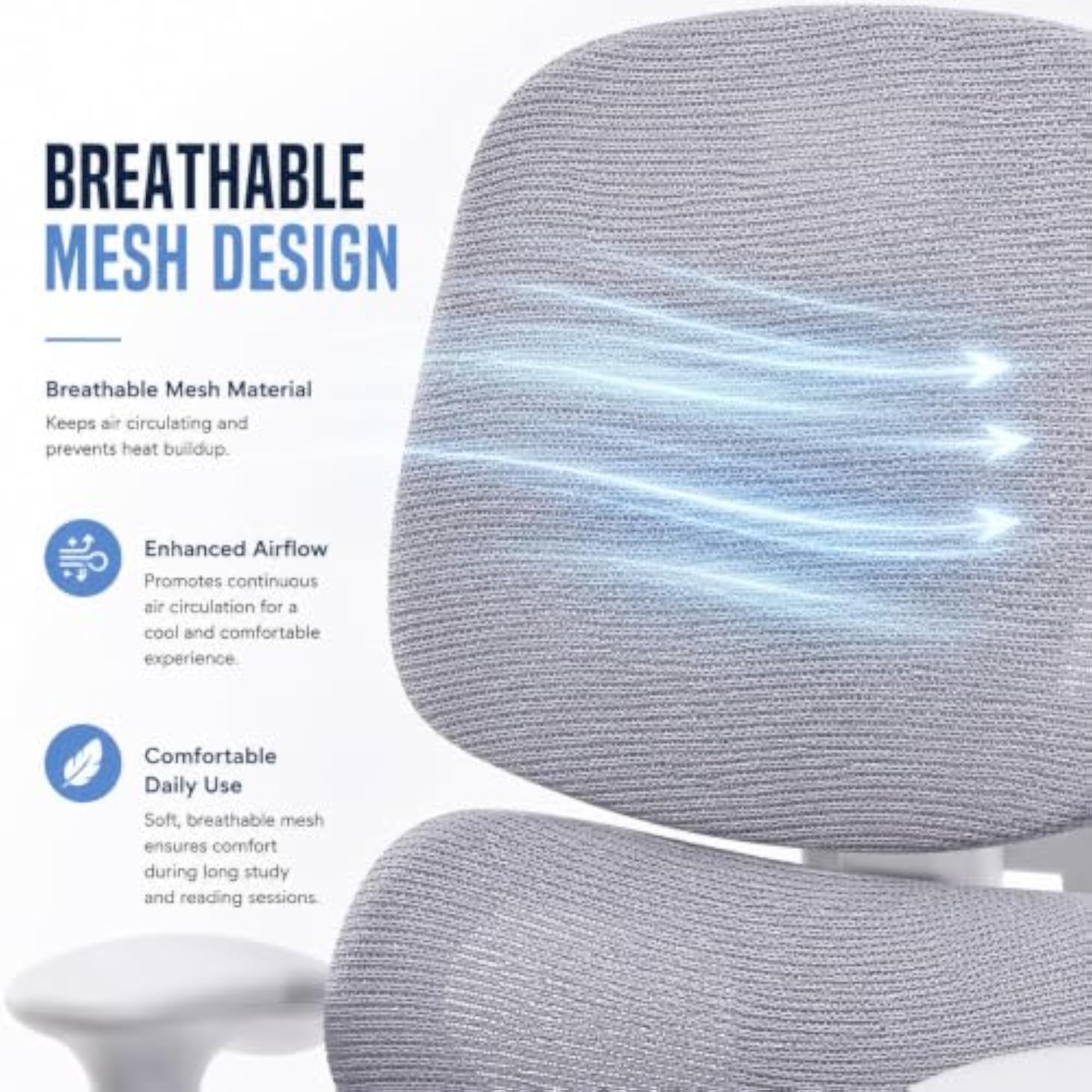 Ergonomic Kids Study Chair, Breathable Mesh Backrest