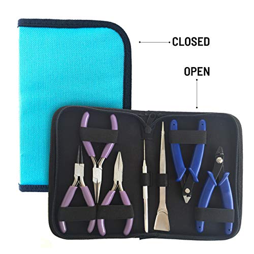 Flying K Jewelry Tools, Jewelry Pliers. Including a Crimper, Organized Zipped Case