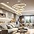 Gold Modern Chandelier,Large Modern Chandelier for Dining Room Light Fixture, 4 Rings Gold Led Chandelier Modern Pendant Light for Kitchen Island Lighting, Dimmable Led Ring Chandelier with Remote