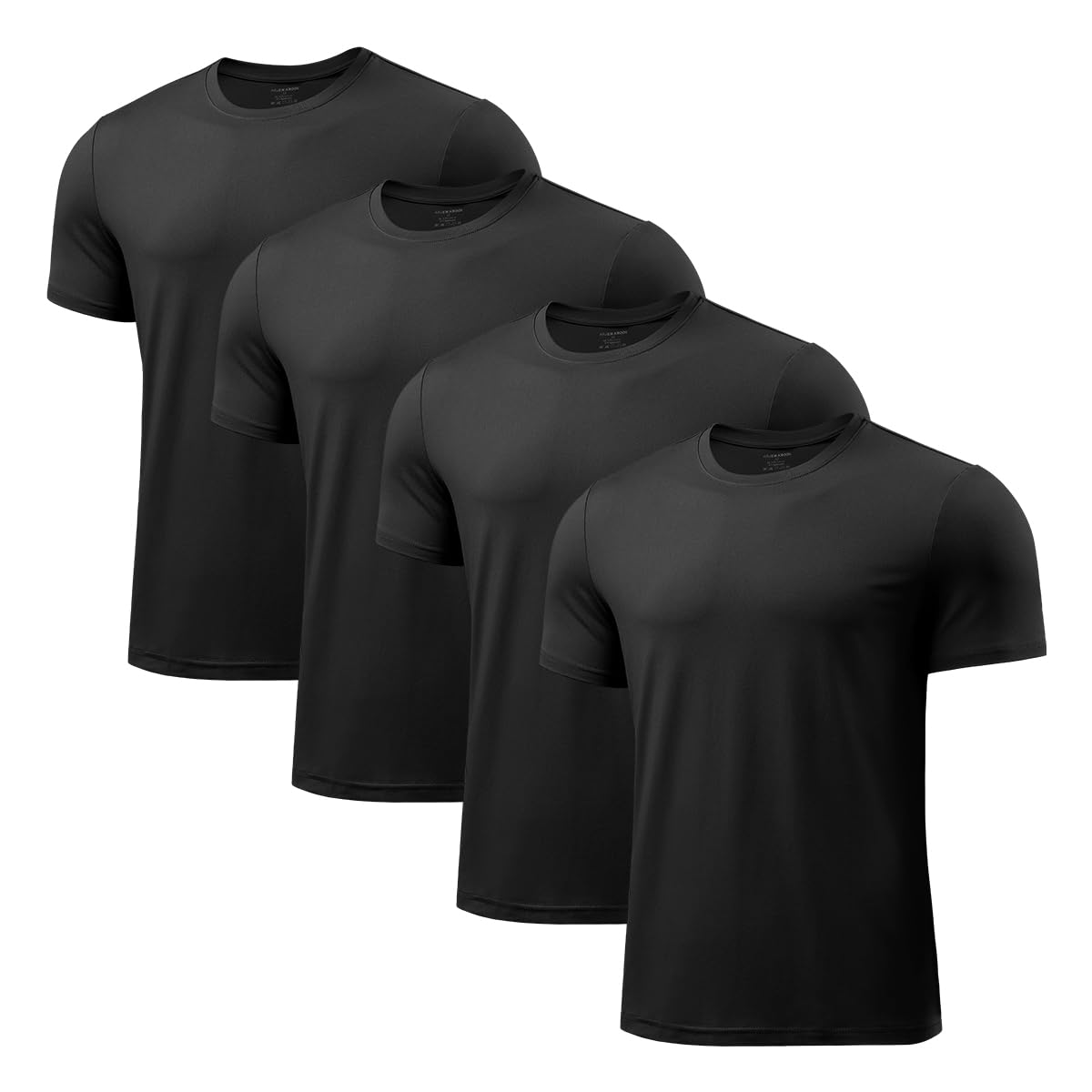 Arjen Kroos Herren T-Shirt 4er Pack Basic - Kurzarm Rundhals Shirts aus Atmungsaktivem Stretch-Stoff - Sport, Arbeit & Alltag Sommer Tops