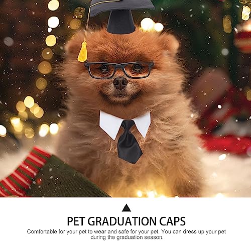 1 conjunto de traje decorativo de formatura para animais de estimação chapéu de formatura decoração
