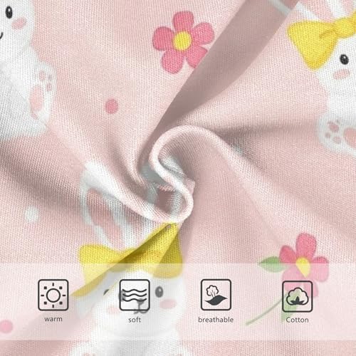 Cute Bunnies Rabbits Floral Pink Toddlers Underwear Floral 2t Cotton Little Girl Panties Bright Briefs Undies Kids3