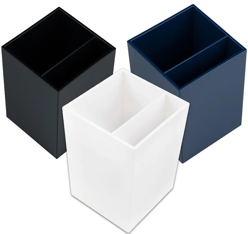 Image of JAM PAPER Plastic Pen Holders - Business Assortment Desktop Pencil Cups - 3 /Pack