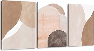 Geometric Framed Wall Art Print 3 Piece Set Modern Minimalist Poster Prints Colorful Art Wall Decor Painting Artwork for Office Living Room Bedroom Decoration Wooden Framed Ready to Hang (36"Wx16"H)