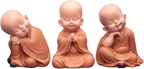 HOAZIACEHN Mini pequeña estatua de Buda monje, adornos de resina, muebles decorativos, estatua de Buda estatua de monje zen para decoración del