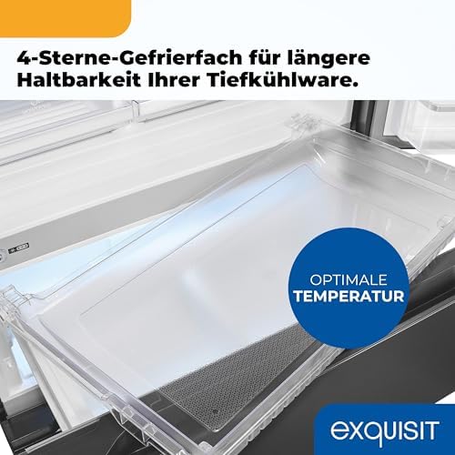 Bild 6 - Exquisit Frenchdoor-Kühlschrank, 506 L, Kombigerät, 2-in-1, Kühl- und Gefrierteil, No-Frost, Wasserspender, inoxlook, FD5490-160-WS-202E inoxlook-az