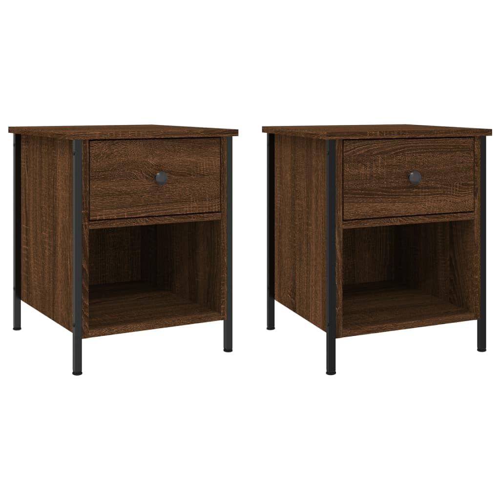 Table de chevet chêne marron pour sublimer l'ambiance chaleureuse de votre chambre