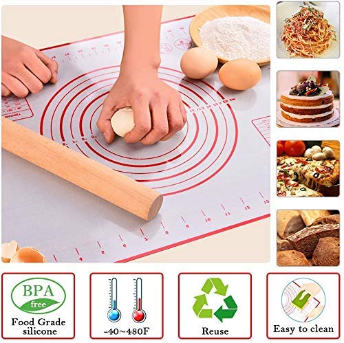 image for ProAussie Large Silicone Baking Mat for Rolling Dough (40cmx60cm) Past